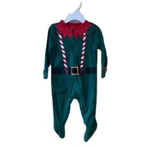 Old Navy One-Piece Footed Green Elf Costume | Sleep & Play | 3-6M